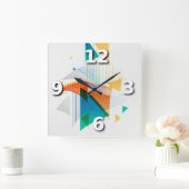Abstrakt Quadratische Wanduhr (Zuhause)
