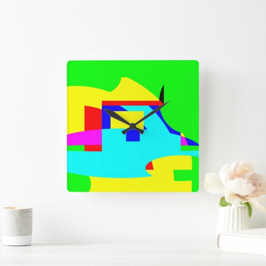 Abstrakt Quadratische Wanduhr (Zuhause)