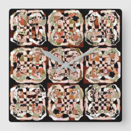 Abstrakt Quadratische Wanduhr