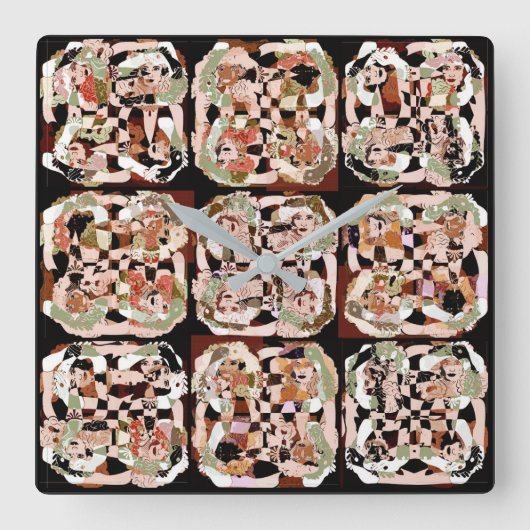 Abstrakt Quadratische Wanduhr (Vorderseite)