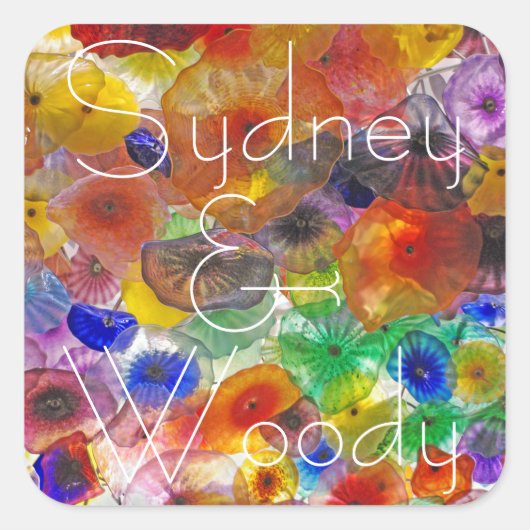 Abstrakt Quadratischer Aufkleber (Vorderseite)