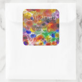 Abstrakt Quadratischer Aufkleber (Tasche)