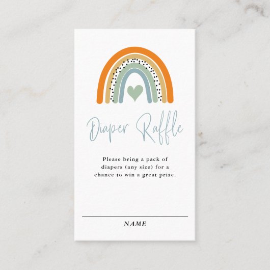 Abstrakt Rainbow Baby Boy Diaper Raffle Visitenkarte (Vorderseite)