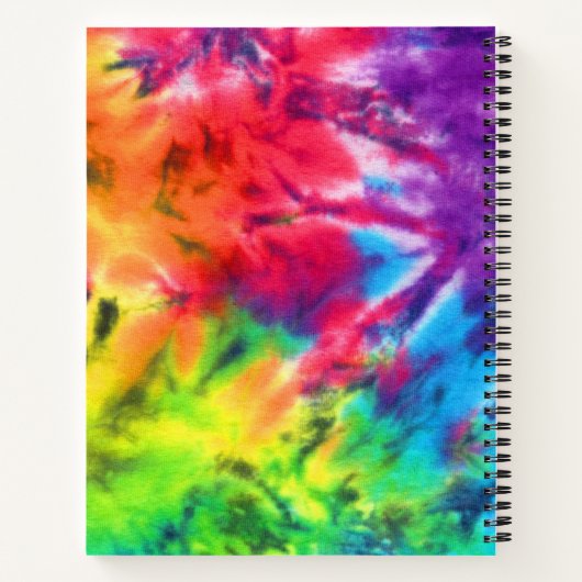 Abstrakt Rainbow Batik Gefärbte Krawatte Retro Boh Notizblock (Rückseite)