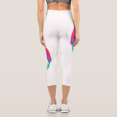 Abstrakt Rainbow Butterfly Paint Spritzer Capri Leggings (Rückseite)