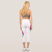 Abstrakt Rainbow Butterfly Paint Spritzer Capri Leggings (Rückseite)
