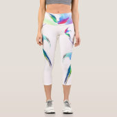 Abstrakt Rainbow Butterfly Paint Spritzer Capri Leggings (Vorderseite)