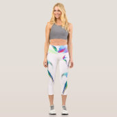 Abstrakt Rainbow Butterfly Paint Spritzer Capri Leggings (Vorderseite)