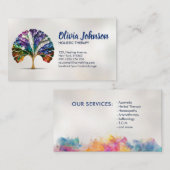 Abstrakt Rainbow Gingko Tree Visitenkarte (Vorne/Hinten)