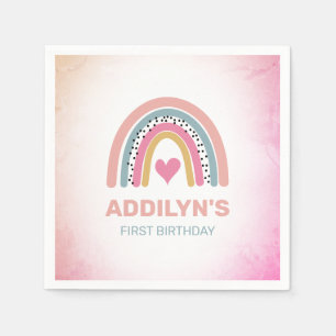 Abstrakt Rainbow Girls 1. Geburtstag Party Invitat Serviette