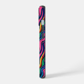 Abstrakt Rainbow Zebra Muster iPhone 15 Hülle (Linke Seite)
