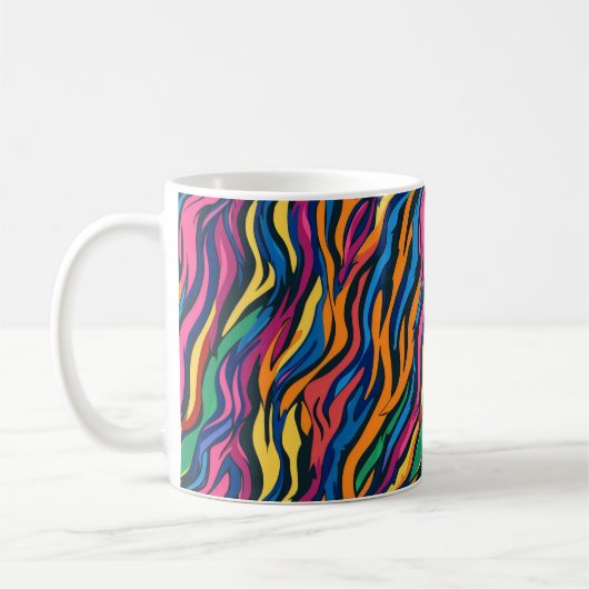Abstrakt Rainbow Zebra Muster Kaffeetasse (Links)