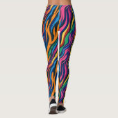 Abstrakt Rainbow Zebra Muster Leggings (Rückseite)