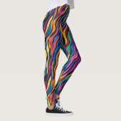 Abstrakt Rainbow Zebra Muster Leggings (Rechts)