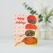 Abstrakt Red Beige Digital Art Happy Holidays Postkarte (Stehend Vorderseite)