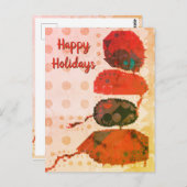 Abstrakt Red Beige Digital Art Happy Holidays Postkarte (Vorne/Hinten)