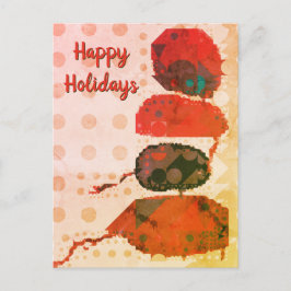 Abstrakt Red Beige Digital Art Happy Holidays Postkarte