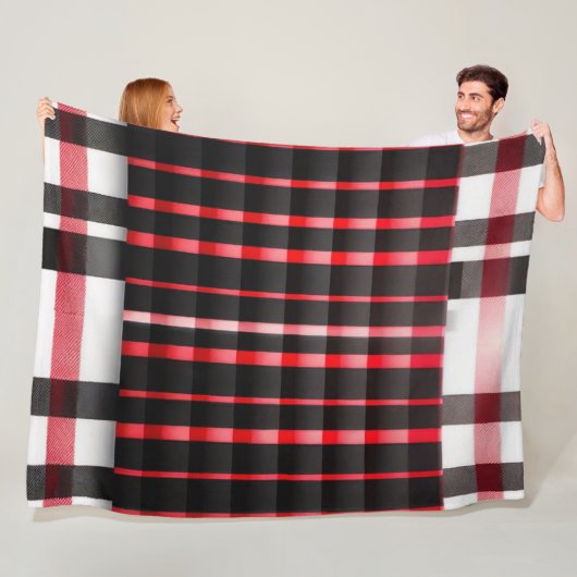 Abstrakt Red Black Kariert Modern Collection Fleecedecke (Beispiel)