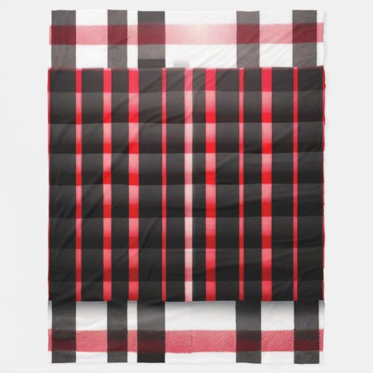 Abstrakt Red Black Kariert Modern Collection Fleecedecke (Vorderseite)