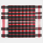 Abstrakt Red Black Kariert Modern Collection Fleecedecke (Vorderseite (Horizontal))