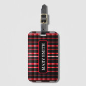 Abstrakt Red Black Kariert Modern Collection Gepäckanhänger (Vorderseite Vertikal)