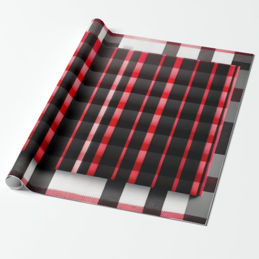 Abstrakt Red Black Kariert Modern Collection Geschenkpapier (Ungerollt)
