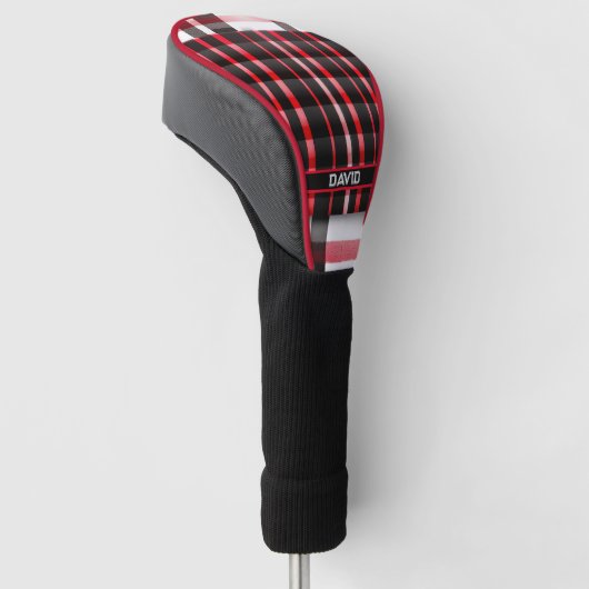 Abstrakt Red Black Kariert Modern Collection Golf Headcover (angewinkelt)