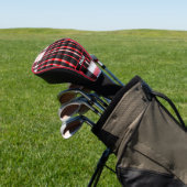 Abstrakt Red Black Kariert Modern Collection Golf Headcover (In SItu)