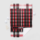 Abstrakt Red Black Kariert Modern Collection Golfhandtuch (Insitu)