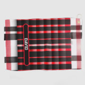 Abstrakt Red Black Kariert Modern Collection Golfhandtuch (Horizontal)