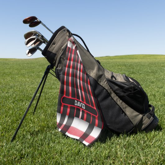 Abstrakt Red Black Kariert Modern Collection Golfhandtuch (Gras)