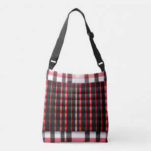 Abstrakt Red Black Kariert Modern Collection Tragetaschen Mit Langen Trägern