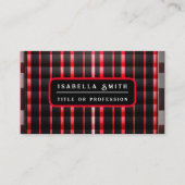 Abstrakt Red Black Kariert Modern Collection Visitenkarte (Vorderseite)