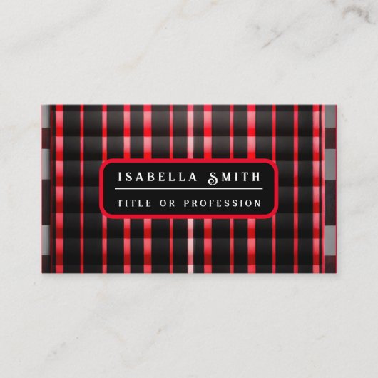 Abstrakt Red Black Kariert Modern Collection Visitenkarte (Vorderseite)