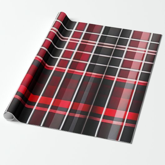 Abstrakt Red Black Kariert Populary Collection Geschenkpapier (Ungerollt)