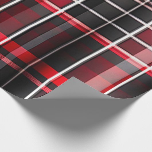 Abstrakt Red Black Kariert Populary Collection Geschenkpapier (Ecke)