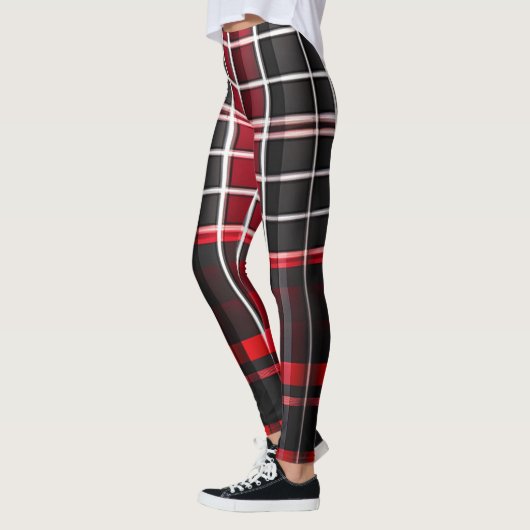 Abstrakt Red Black Kariert Populary Collection Leggings (Links)