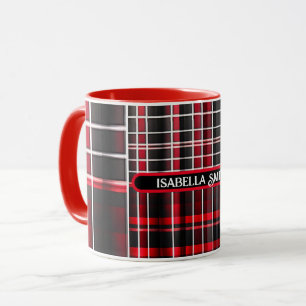 Abstrakt Red Black Kariert Populary Collection Tasse