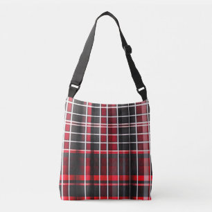 Abstrakt Red Black Kariert Populary Collection Tragetaschen Mit Langen Trägern