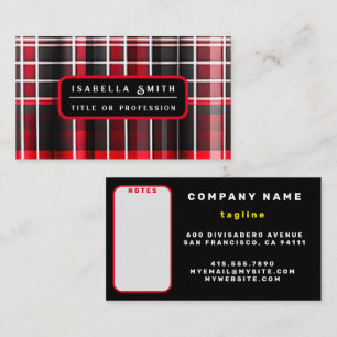 Abstrakt Red Black Kariert Populary Collection Visitenkarte