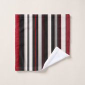 Abstrakt Red Black Lines TrendCollection Badhandtuch Set (Waschlappen)