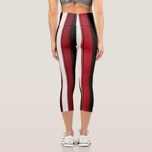 Abstrakt Red Black Lines TrendCollection Capri Leggings (Rückseite)