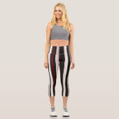 Abstrakt Red Black Lines TrendCollection Capri Leggings (Vorderseite)