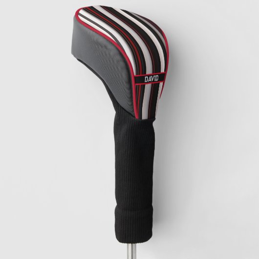 Abstrakt Red Black Lines TrendCollection Golf Headcover (angewinkelt)
