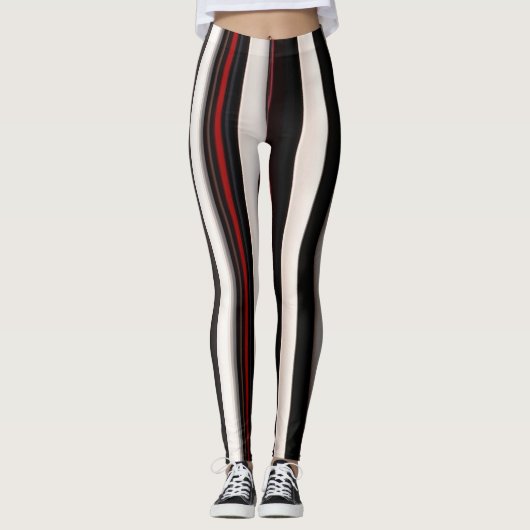 Abstrakt Red Black Lines TrendCollection Leggings (Vorderseite)