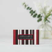 Abstrakt Red Black Lines TrendCollection Visitenkarte (Stehend Vorderseite)