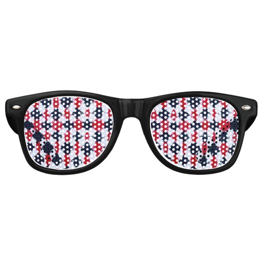 Abstrakt Red Black Modern Party Sonnenbrille (Vorderseite)
