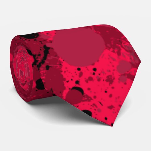 Abstrakt Red Black Pattern Neck Tie Krawatte (Gerollt)