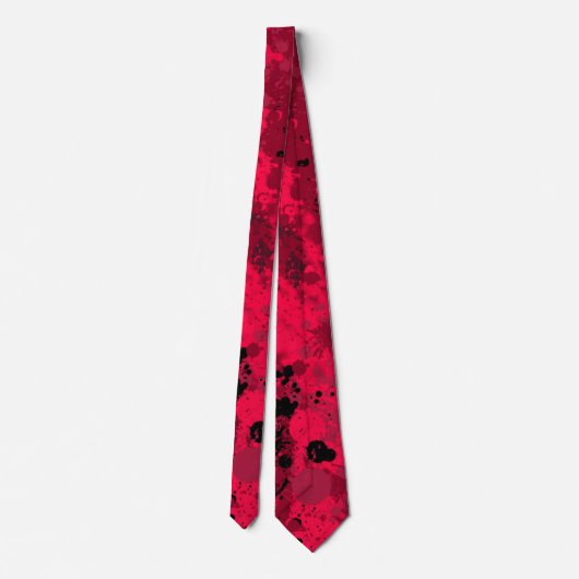 Abstrakt Red Black Pattern Neck Tie Krawatte (Rückseite)