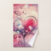 Abstrakt Red Blue Hearts Extravagant Handtuch Set (Handtuch)